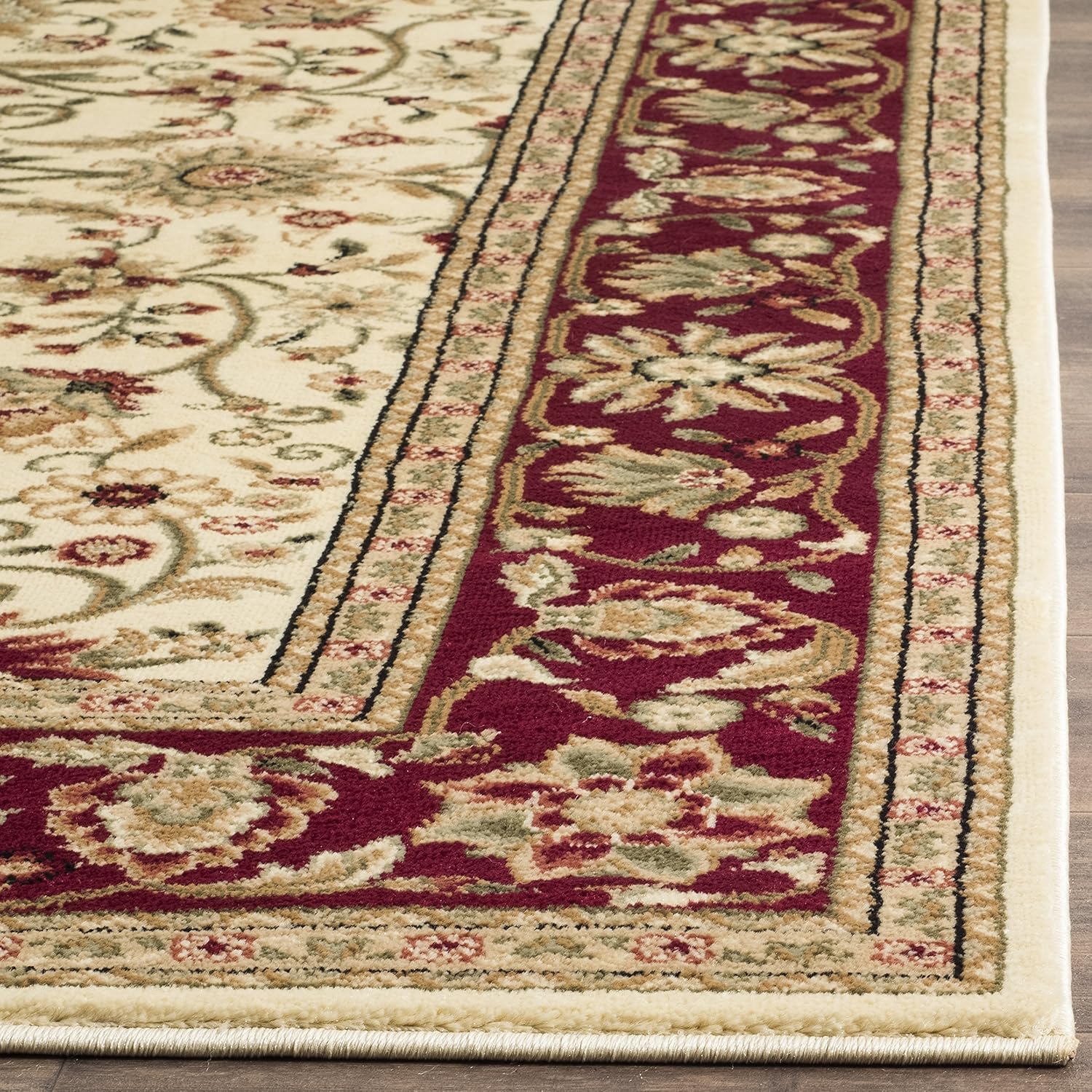 SAFAVIEH Lyndhurst Collection Runner Rug - 2'3" x 14', Ivory & Red, Traditional Oriental Design, Non-Shedding & Easy Care, Ideal for High Traffic Areas in Living Room, Bedroom (LNH212K)