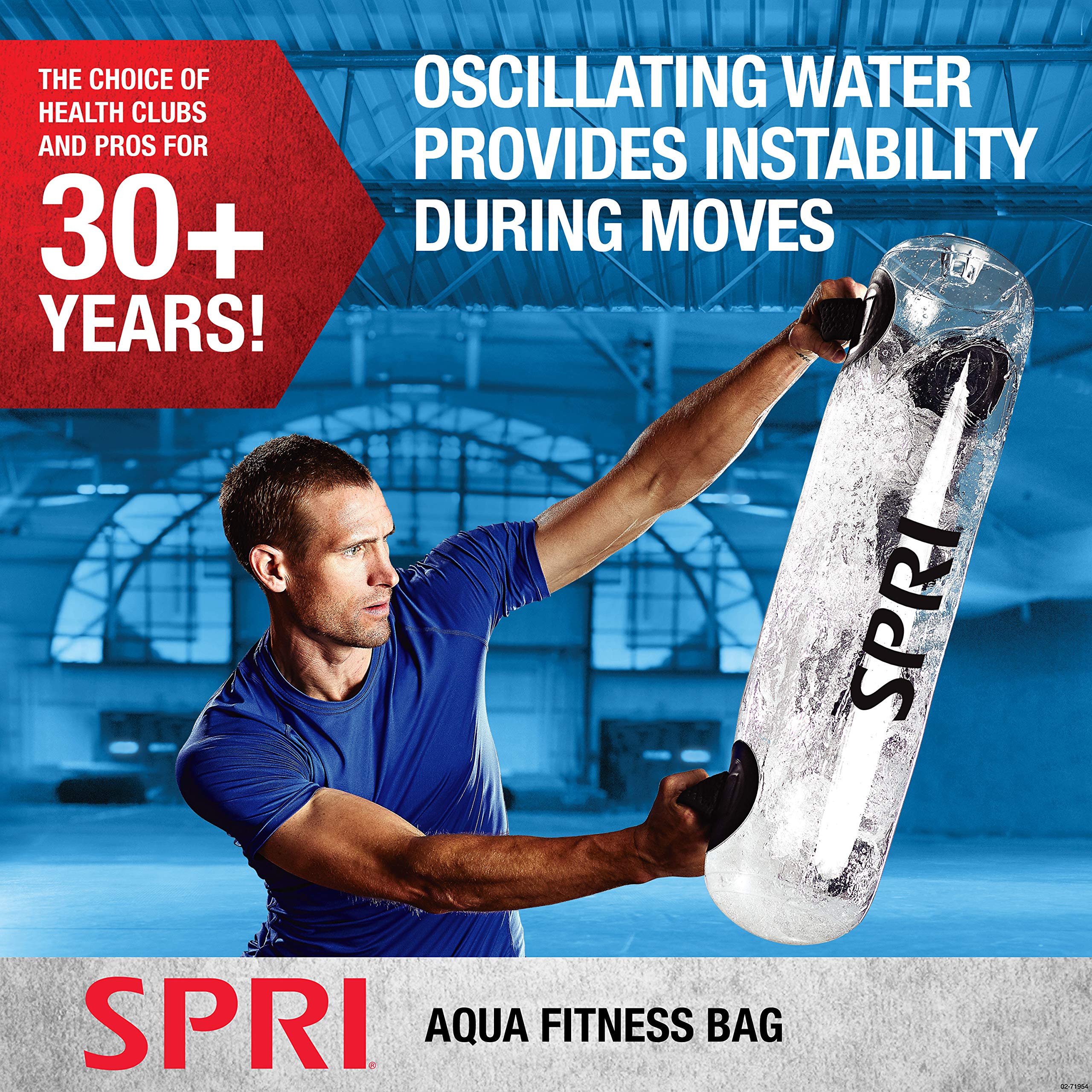 SPRI Aqua Water Weight Workout Bag - Inflation Air Pump and Handles Strength Training Exercise Home Gym Equipment - Portable and Adjustable Heavy Duty Fitness - 45lbs Max