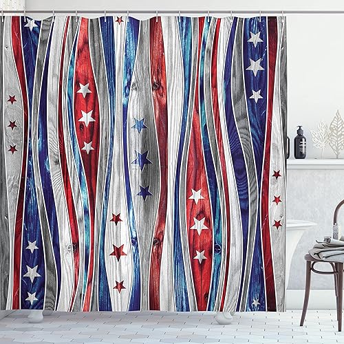 Miniatura 15 de Ambesonne Cortina de ducha amarilla, inspirada en pícnic, temática de los años 50, 60 y 70, estampado de lunares retro, juego de decoración de baño