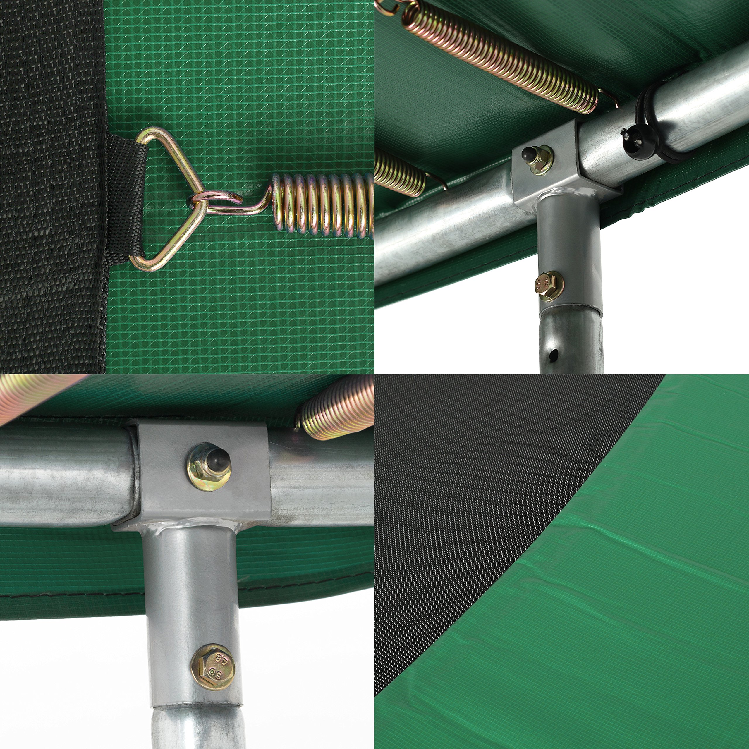 Ampel 24 Trampolin Outdoor Ø 430 cm, GS-Zertifikat, Komplettset mit Randabdeckung und Sicherheitsnetz, 12 gepolsterten Stangen, Belastbarkeit 160 kg