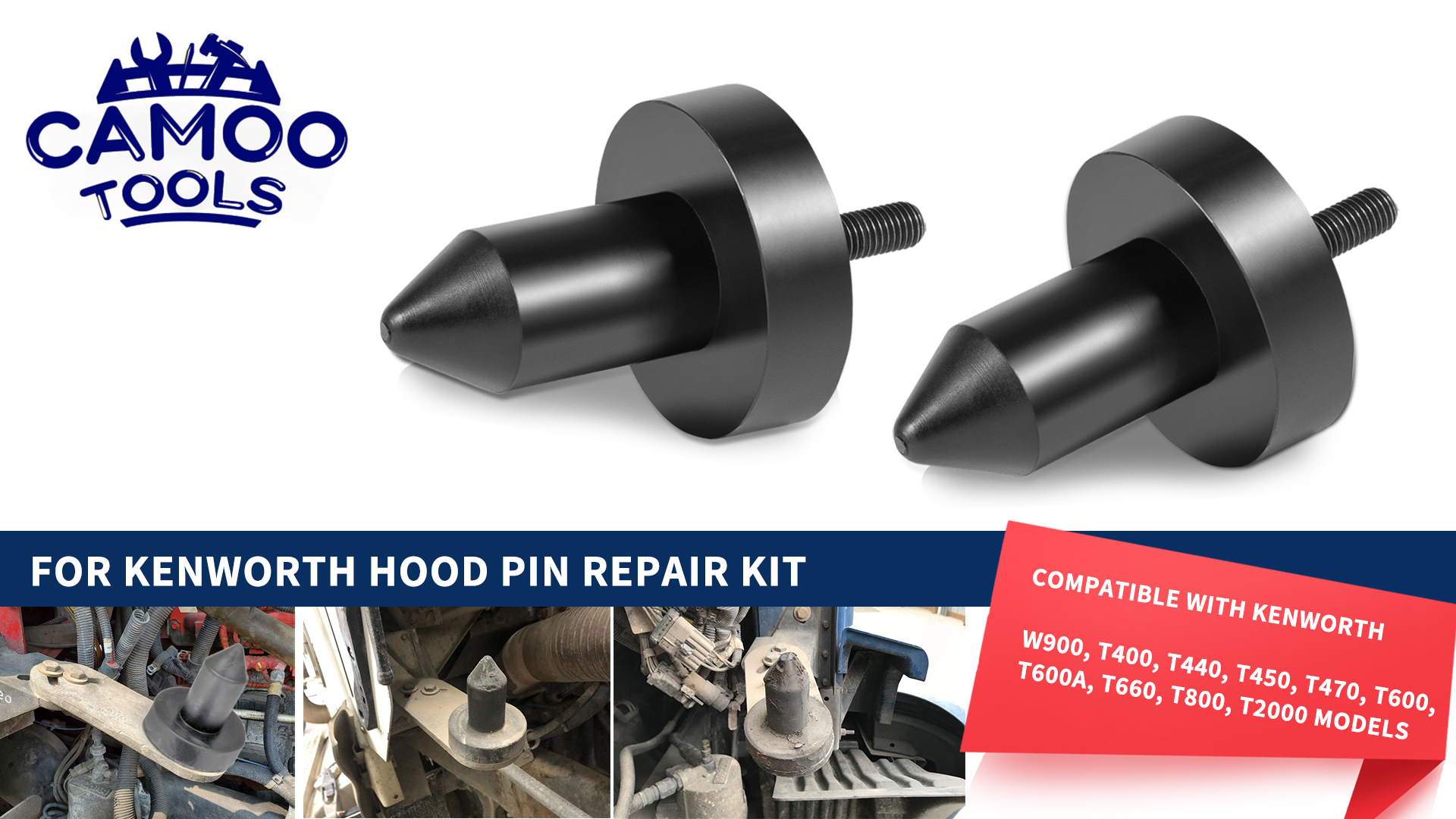 Kit De Pines De Capó Dorman 924-5522 Para Kenworth T2000, T600A, T800, W900 (2003-2019)