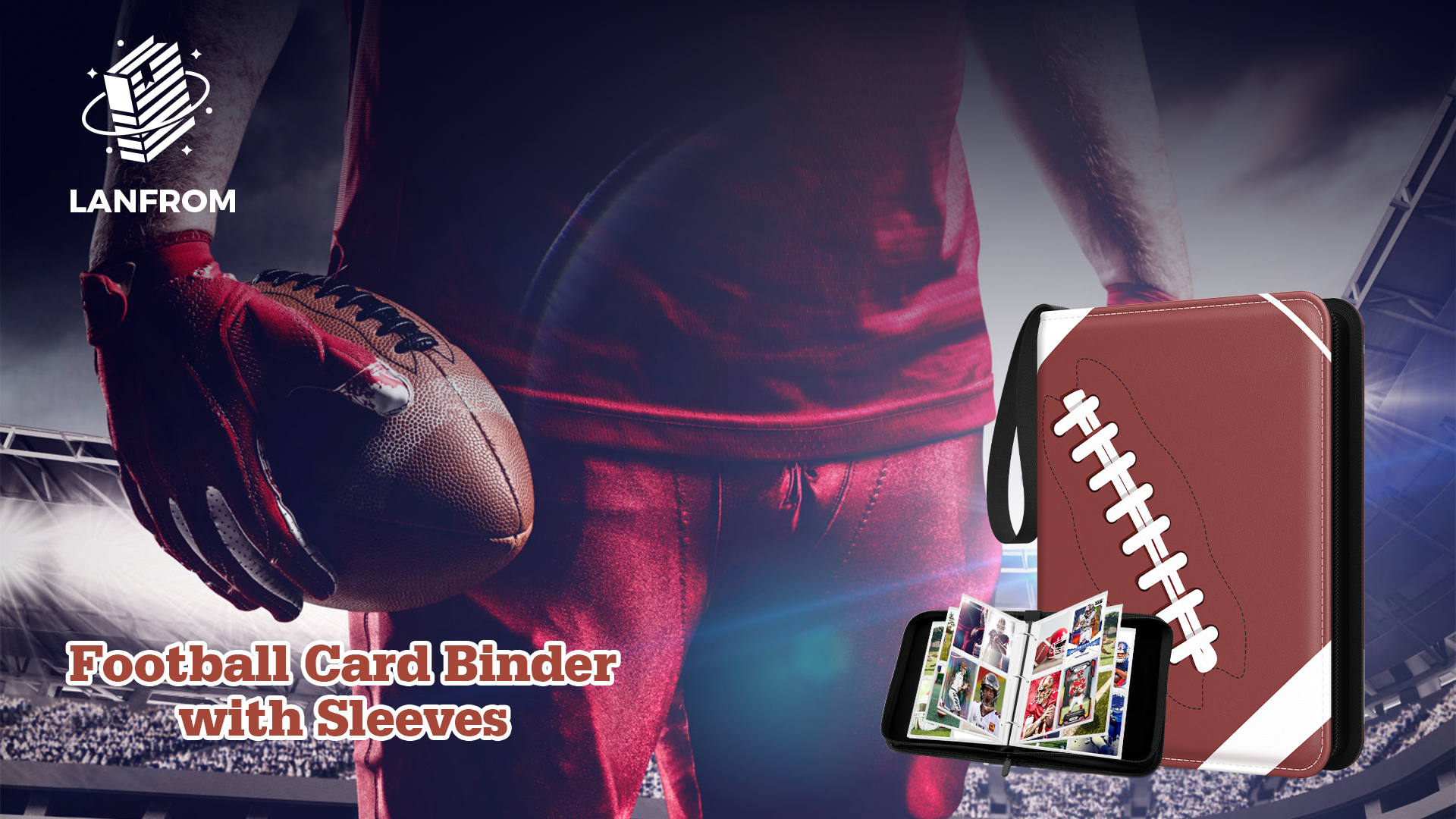Amazon.com: Trading Card Binder with Sleeves, 4-Pocket Football Card Binder  Premium 440 Double Sided Pocket PU Card Collection Binder, Display Case  with Football Card Sleeves Card Holder Protectors Set : Toys &