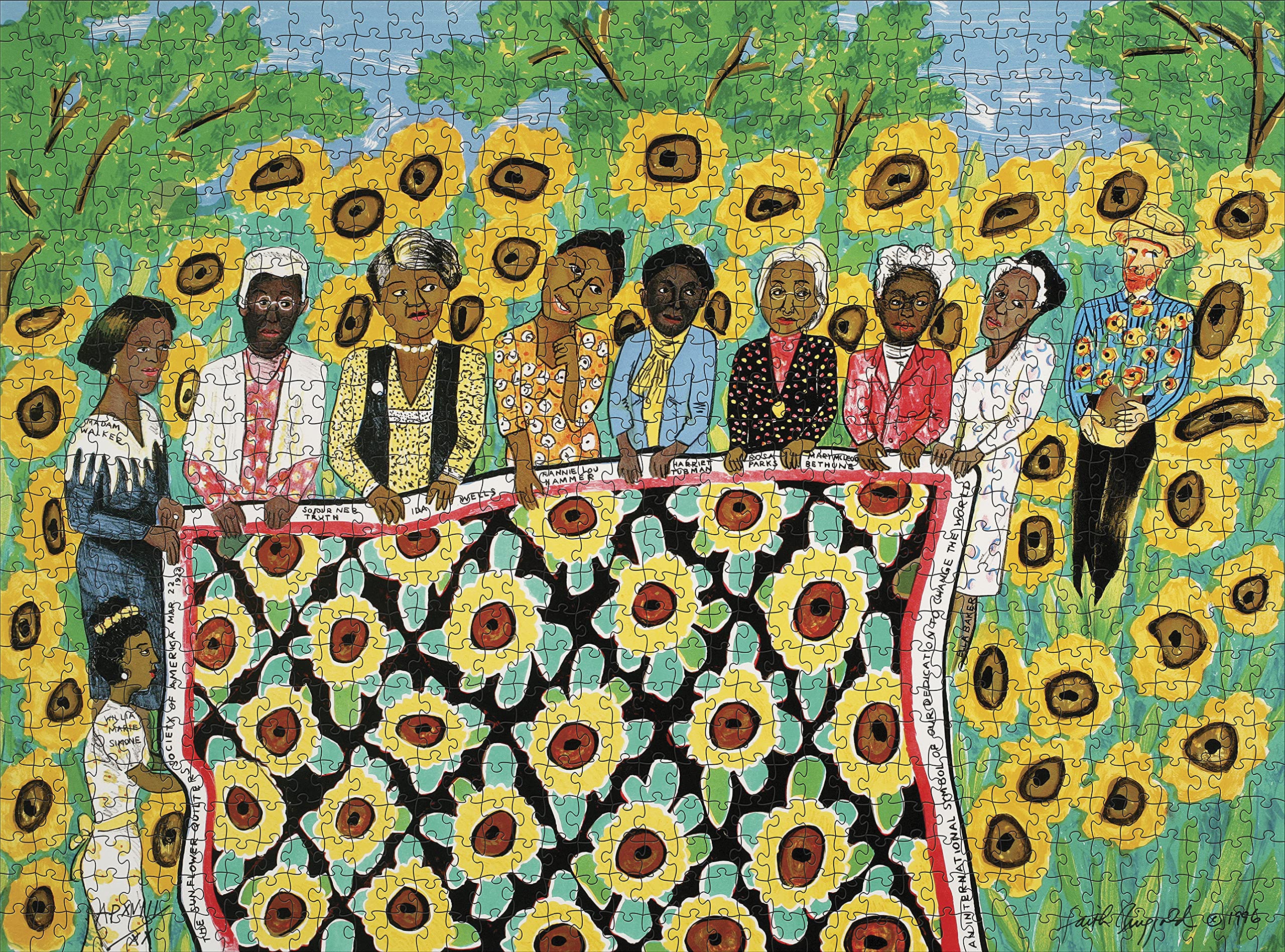 Pomegranate 1000-Piece Jigsaw Puzzle for Adults, Faith Ringgold's Sunflower Quilting Bee at Arles, Matte Finish, Snug Fit - Image 3