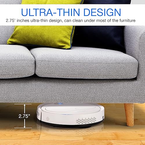 Miniatura 3 de PURE CLEAN Robot aspirador con control remoto, máquina robótica inteligente, limpieza automática de suelos Robo Vac con mopa seca para limpiar la