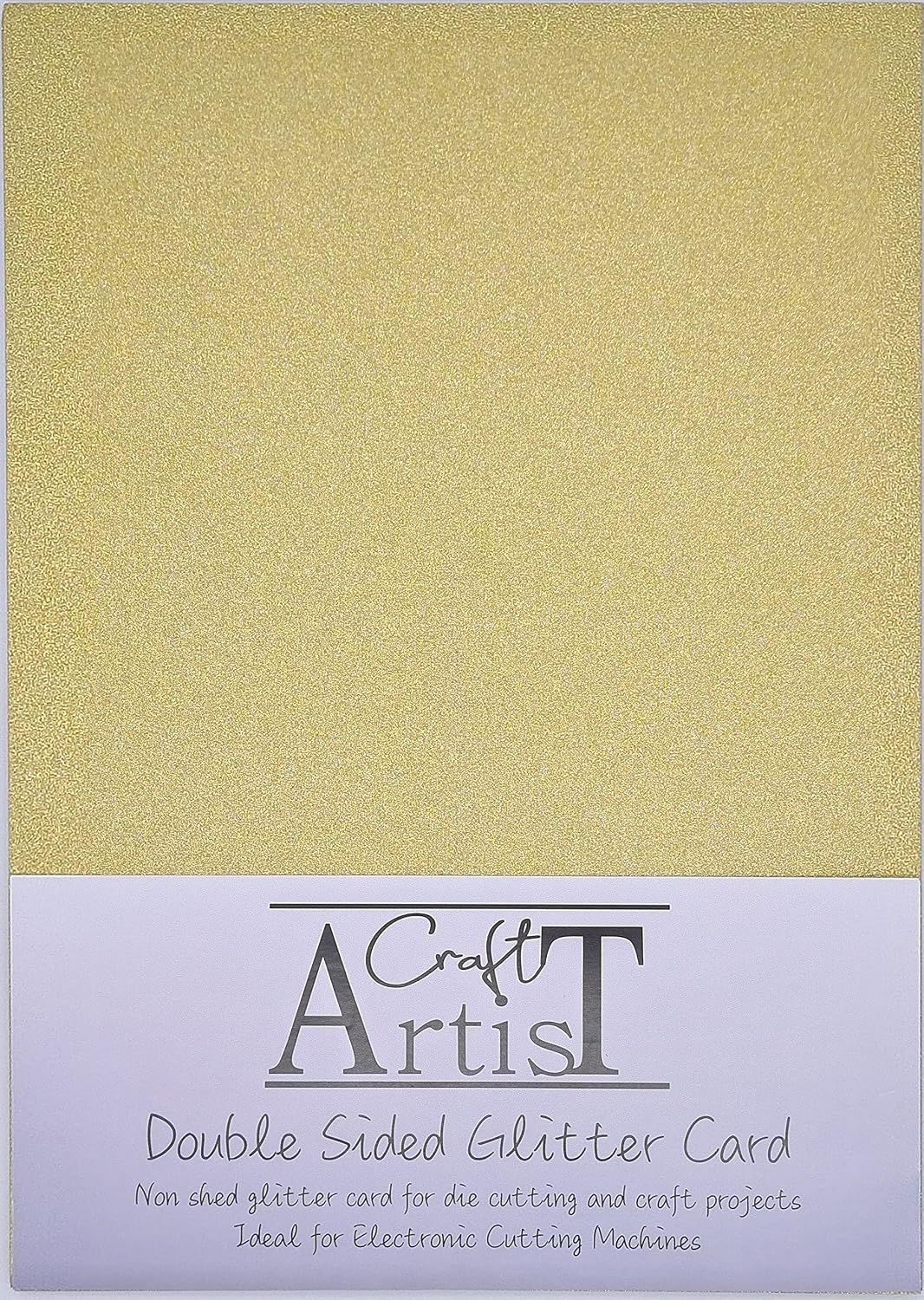 Craft Artist A4 Double-Sided Glitter Card Gold, 250GSM, Non Shed, Use with Cricut, Brother, Silhouette