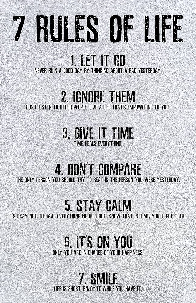 Amazon.com: 7 Rules of Life Motivational Poster - Printed on Premium Cardstock Paper (14pt) - Size 17 x 11 Inch - Great Poster Print For Bedroom, Home Office, or Business : Office Products amazon-com-7-rules-of-life-motivational-poster-printed-on-premium-cardstock-paper-14pt-size-17-x-11-inch-great-poster-print-for-bedroom-home-office-or-business-office-products