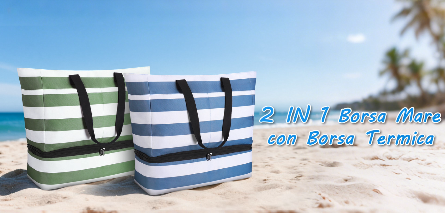 EVERFUN Borsa termica per il pranzo, morbida, da uomo, a doppio scomparto, piccola, pieghevole, impermeabile, a prova di perdite, per lavoro, blu navy