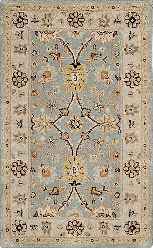 SAFAVIEH Antiquity Collection AT249A - Alfombra decorativa de lana oriental tradicional de primera calidad, 2 pies 3 pulgadas x 4 pies, color azul