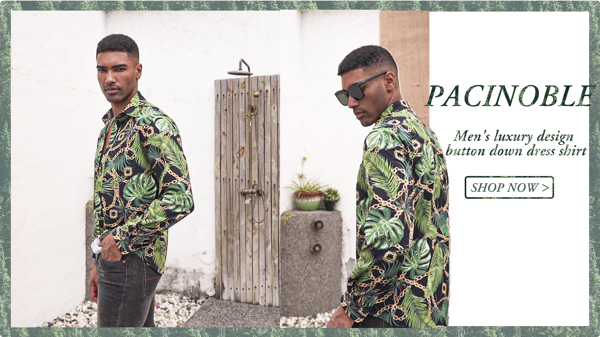 pacinoble mens long sleeve fashion luxury design print dress shirt