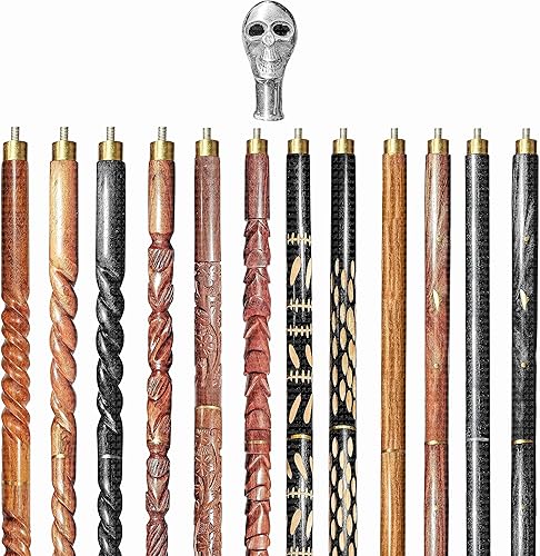 AANauticals - Bastón de madera para hombres y mujeres cabeza de calavera fantasma vintage hecho a mano personalizado y plegable diseño de 12