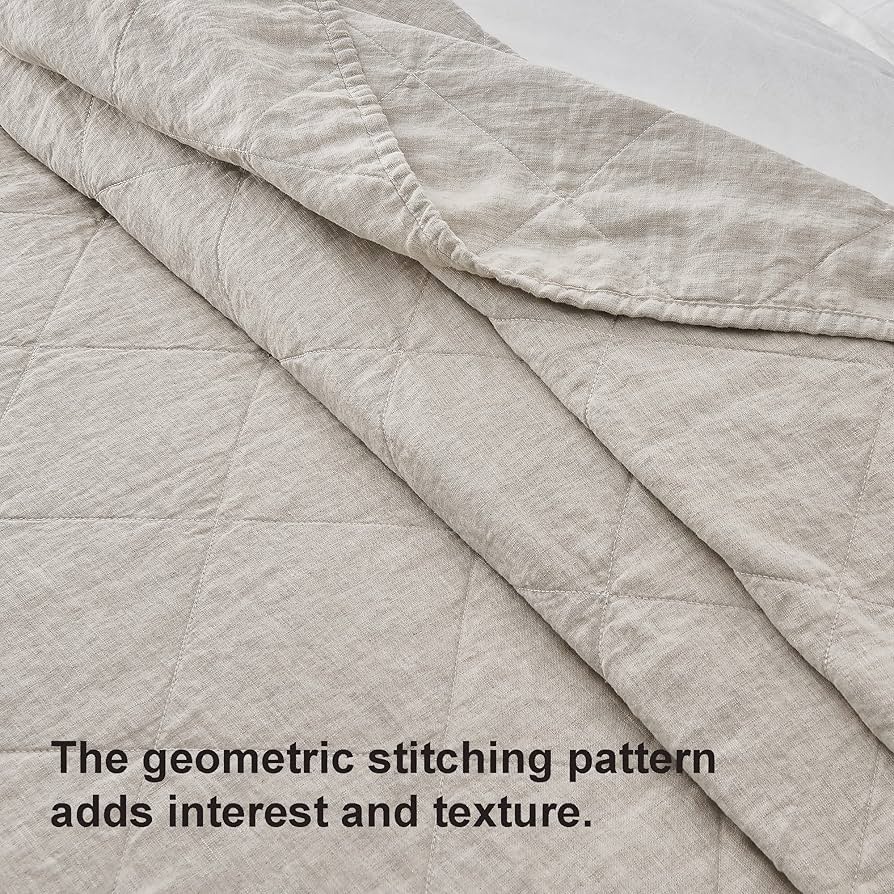Amazon.com: S VICTORY SYMBOL Linen Quilt Set King Size-3