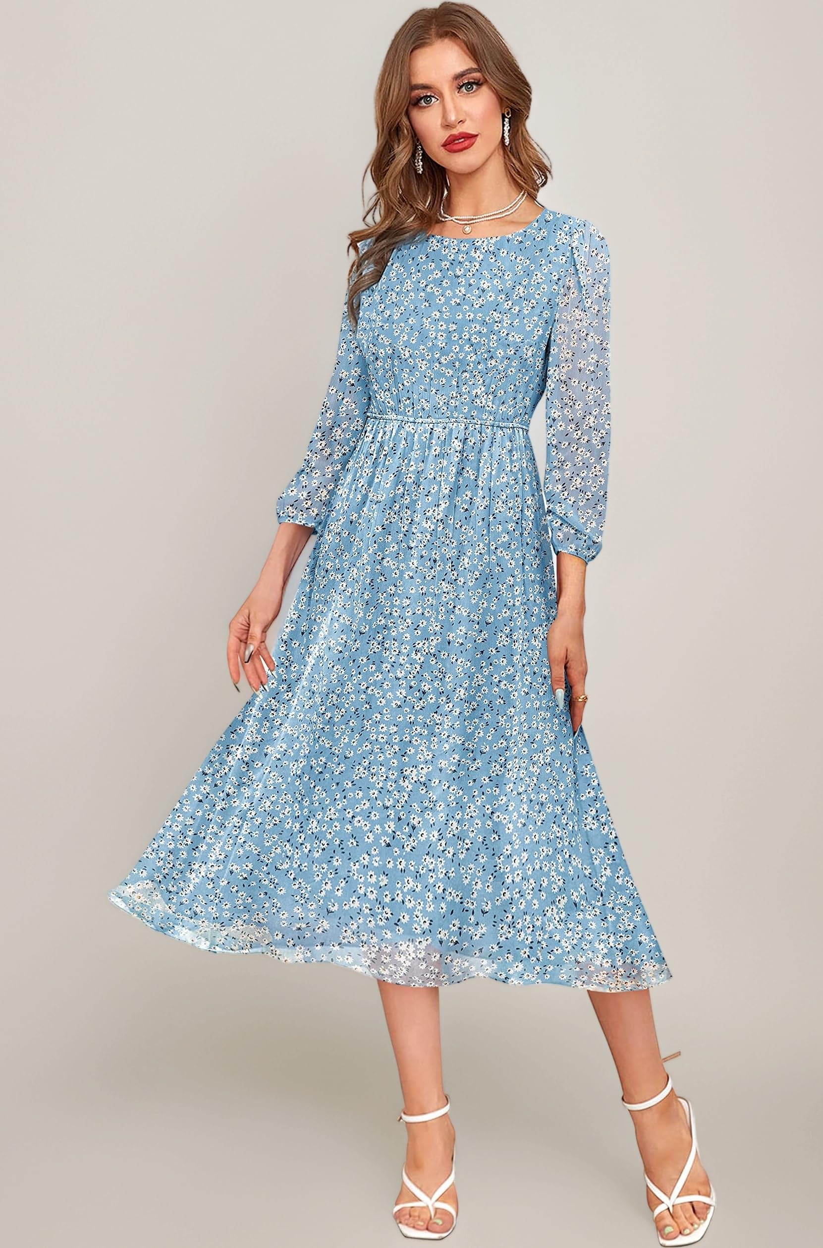 Women's Georgette Floral Fit & Flared Western Dress | Dress for Women | A line | Anarkali Dress | Gown Dress | Western Dress | Exclusive Women Dress | Bollywood Dress | Dress | Fashion