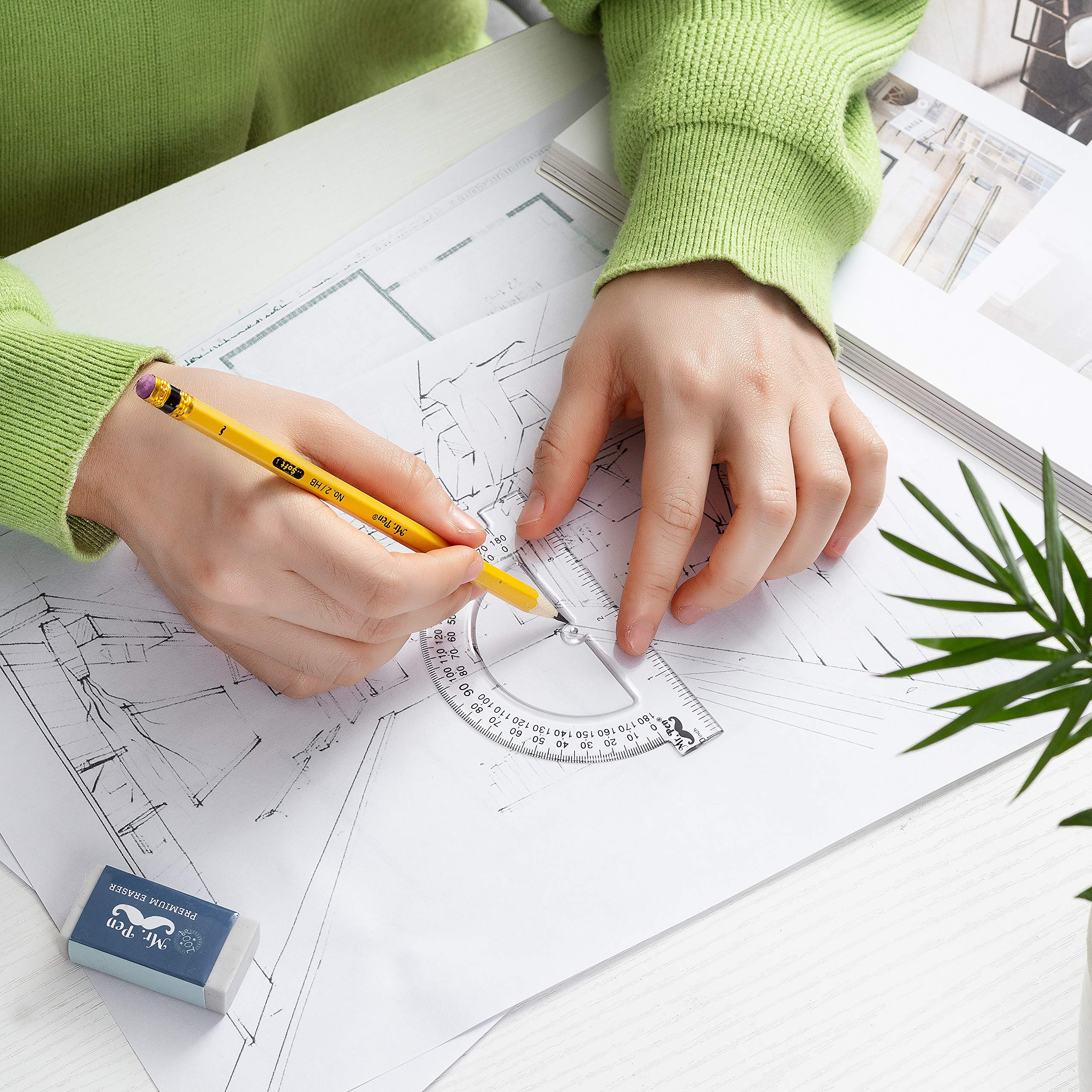 Buy Mr. Pen Small Protractor, 4 Inch Protractor, Pack of 3, Protractor