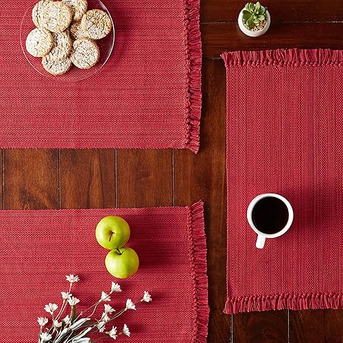 Vista 122 de DII - Colección de mesa jaspeado, camino de mesa, 13x72, rojo tango Tango Rojo