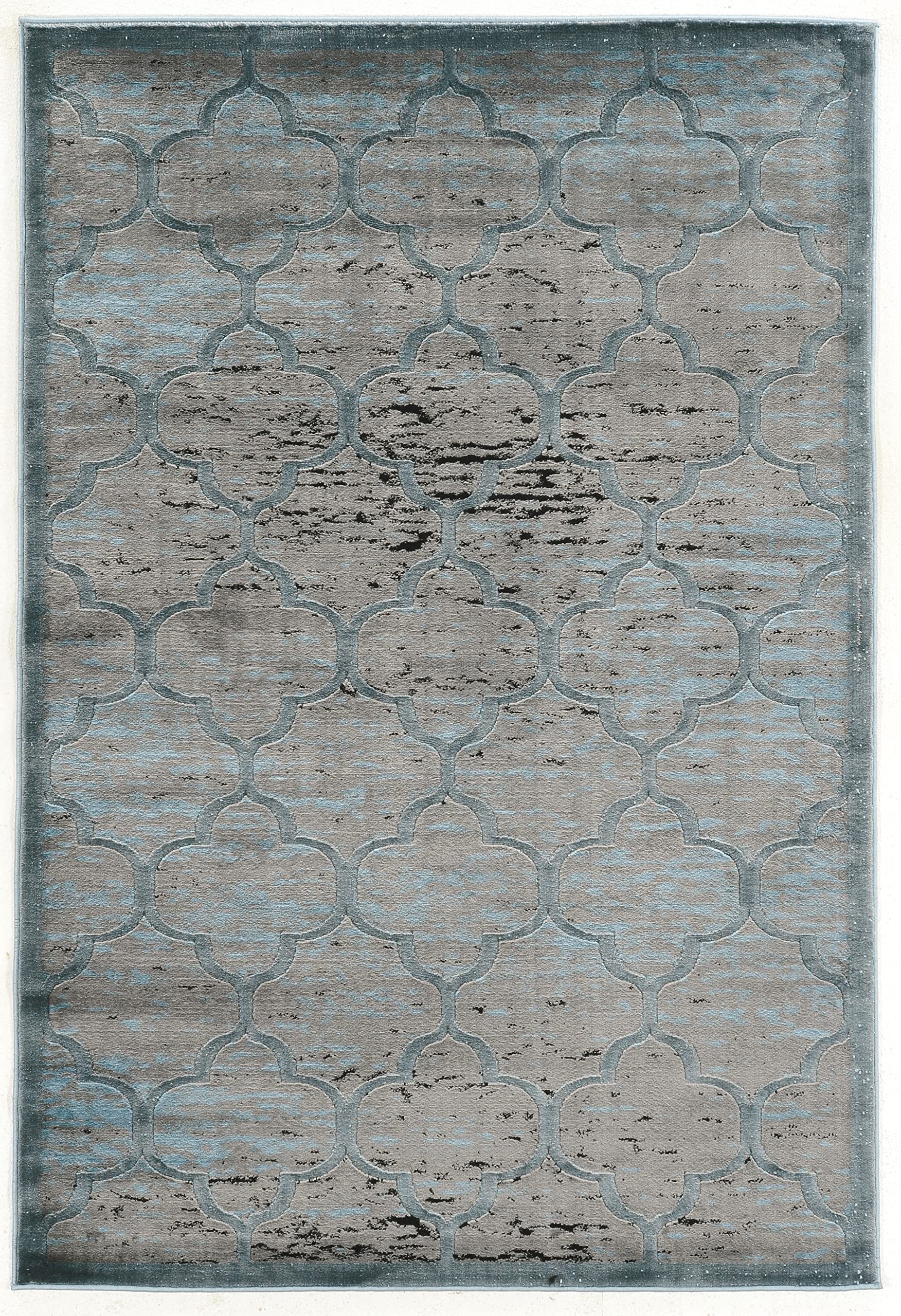 Linon Home Decor Products Sierra Makay Blue Black 5 X 76 Area Rug
