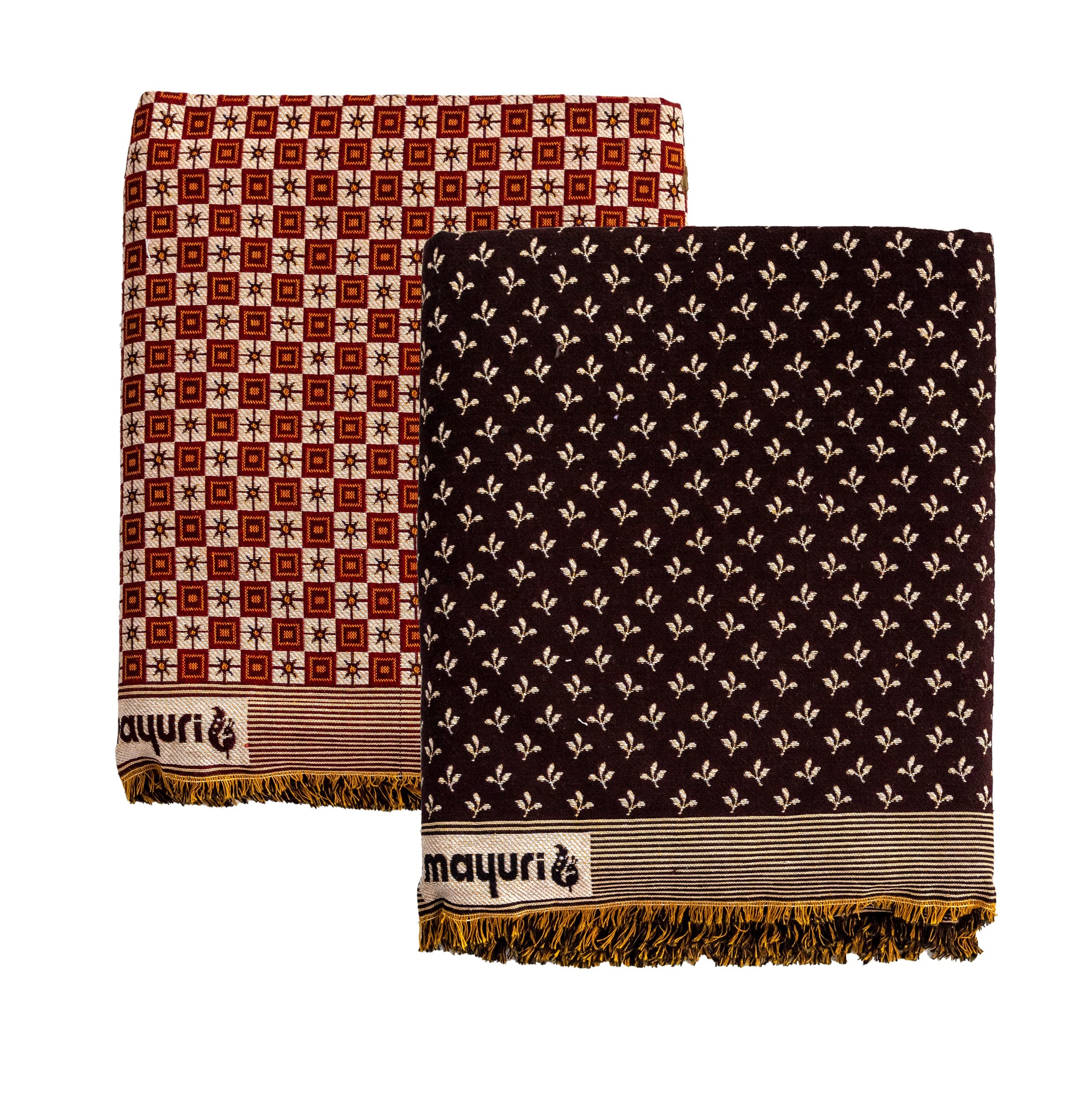 VARUNAVI 2 Piece Solapur Chaddar All Season AC Fly Star Blanket Queen Size Top Sheet 90 in X 108 in (230 cm X 260 cm)-image-49