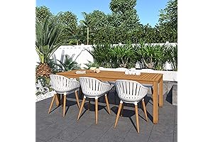 Stunning Brampton Venice Outdoor Teak Patio Dining Set for Comfort and Elegance