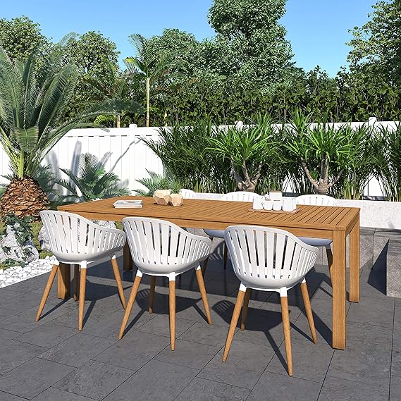 Brampton Patio Brampton Venice 7Piece Outdoor Rectangular Dining Table Set Teak