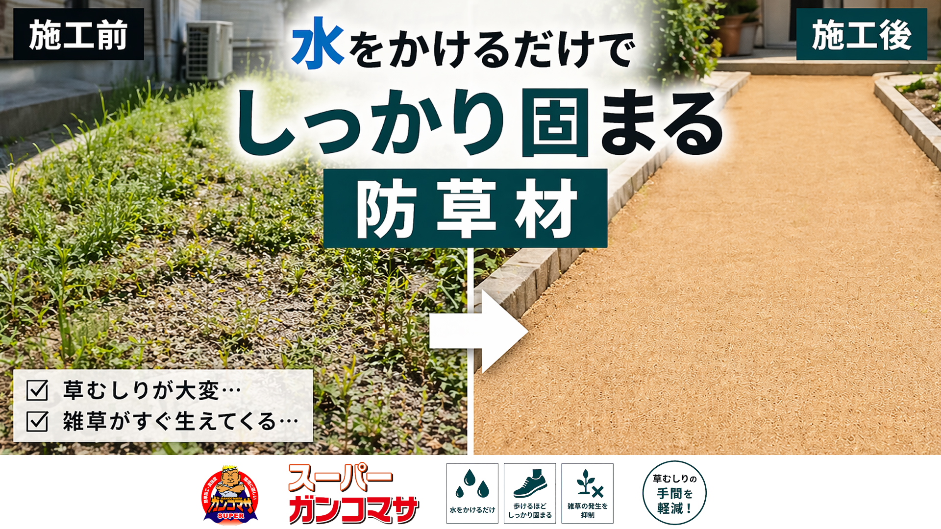 Amazon | 水で固まる土 防草 25kg ガンコマサ 標準タイプ DIY向け 真砂