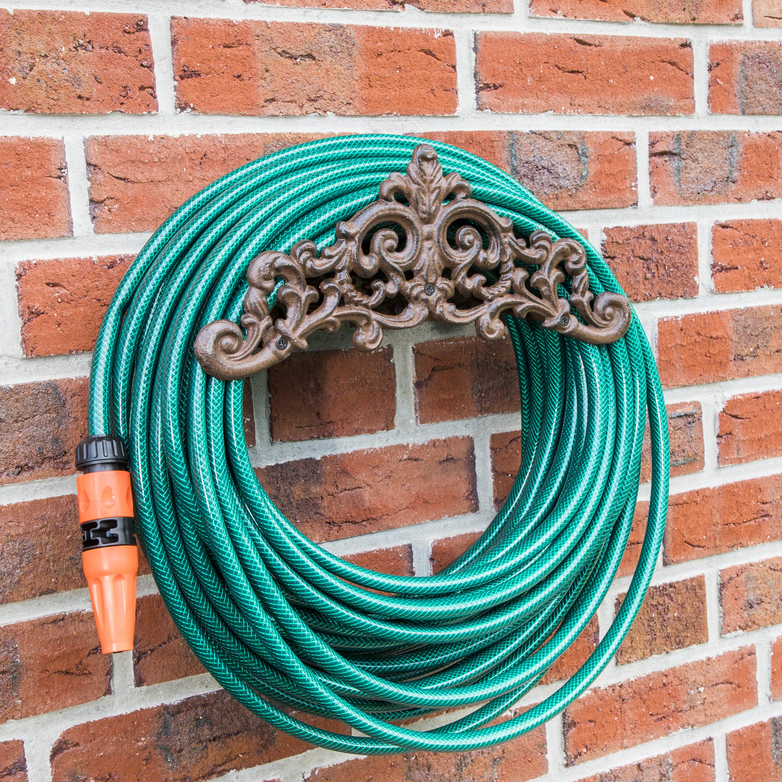 Soporte para manguera de montaje en pared, de hierro fundido, diseño antiguo