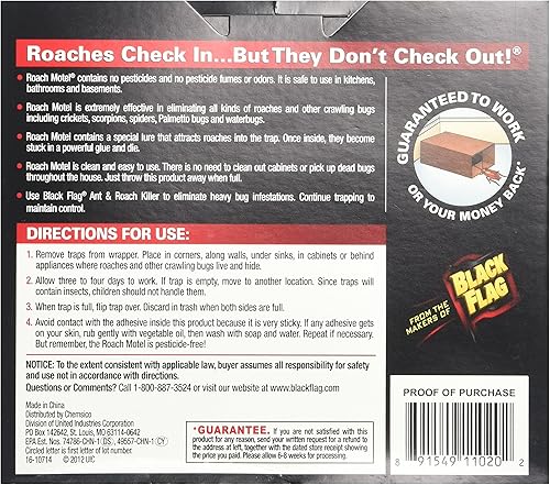 Miniatura 2 de Black Flag (6 piezas) trampa para insectos de motel para cucarachas