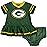 NFL Green Bay Packers Team Jersey Dress and Diaper Cover, green/yellow Green Bay Packers, 18 Months