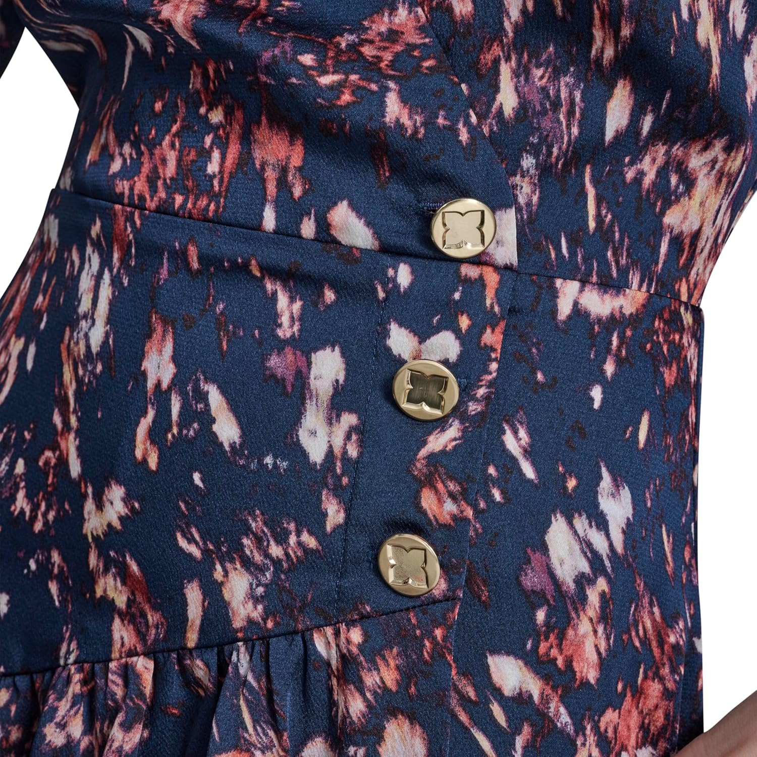 BCBG Womens Balloon Sleeve V-Neck Ruffle Trim A-line Mini Dress - Image 5