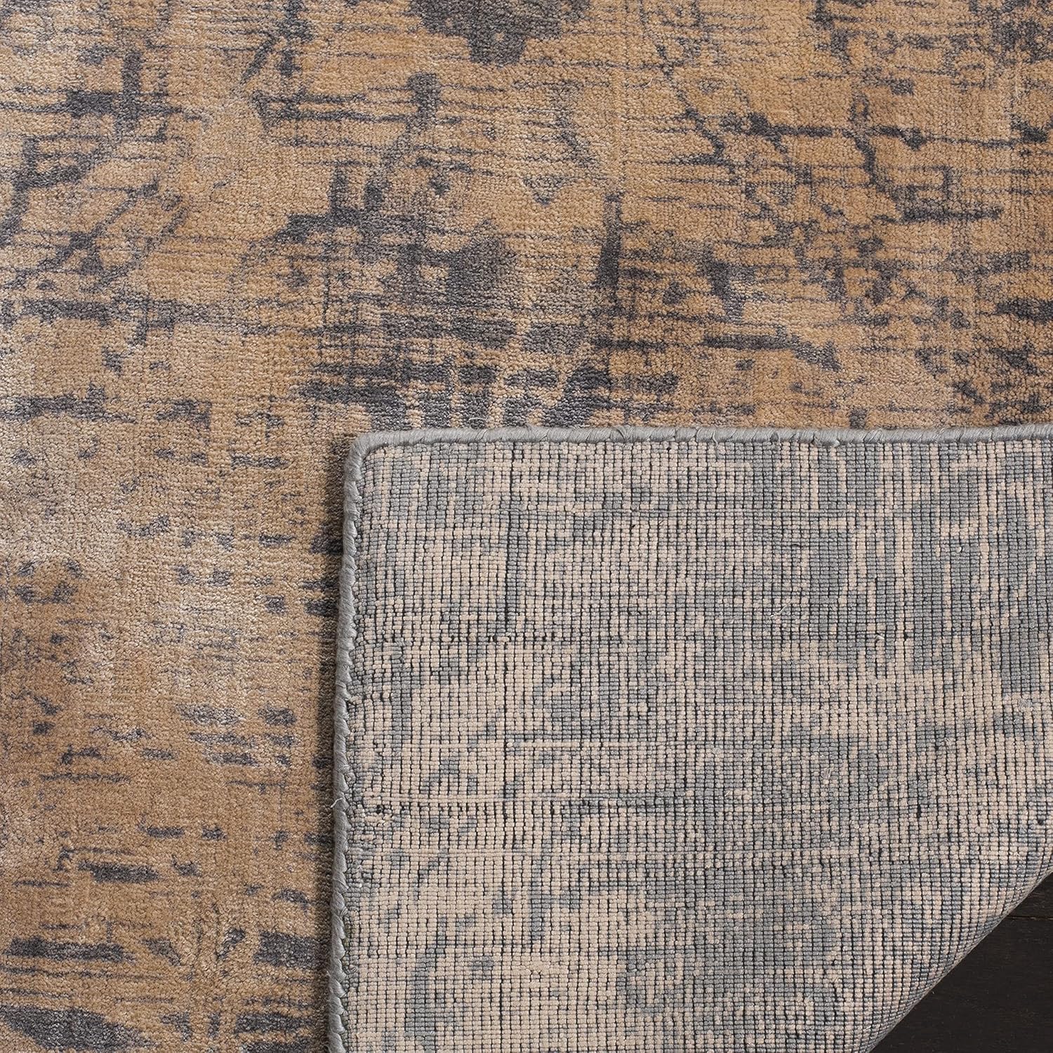 SAFAVIEH Tibetan Collection Area Rug - 6' x 9', Grey, Handmade Modern Viscose, Ideal for High Traffic Areas in Living Room, Bedroom (TIB551B)