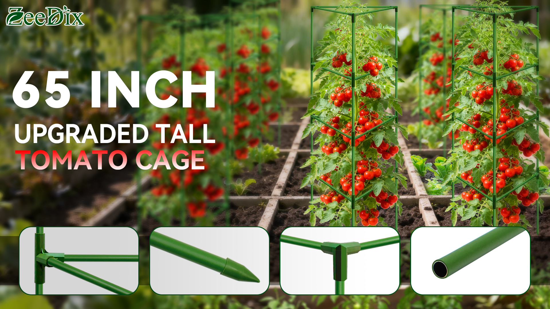 rima　0804 Amazon.com : ZeeDix 4 Pack Heavy Duty Tomato Cages for Garden, 57