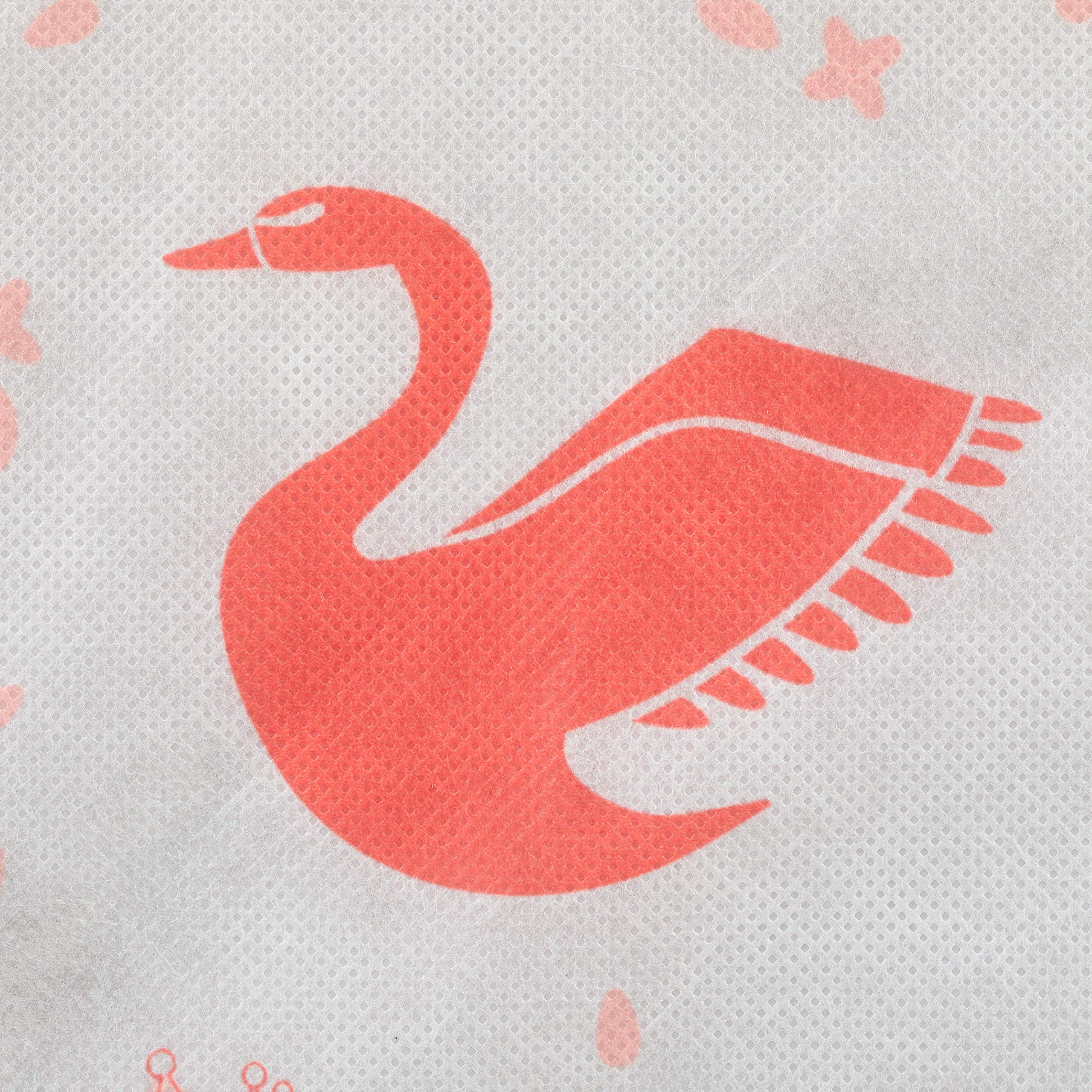 Relaxdays Scaffale per Giocattoli con 3 Scatole, Bambini Bambine Design Swan Princess HBT 89x27,5x30 cm, Bianco/Rosso