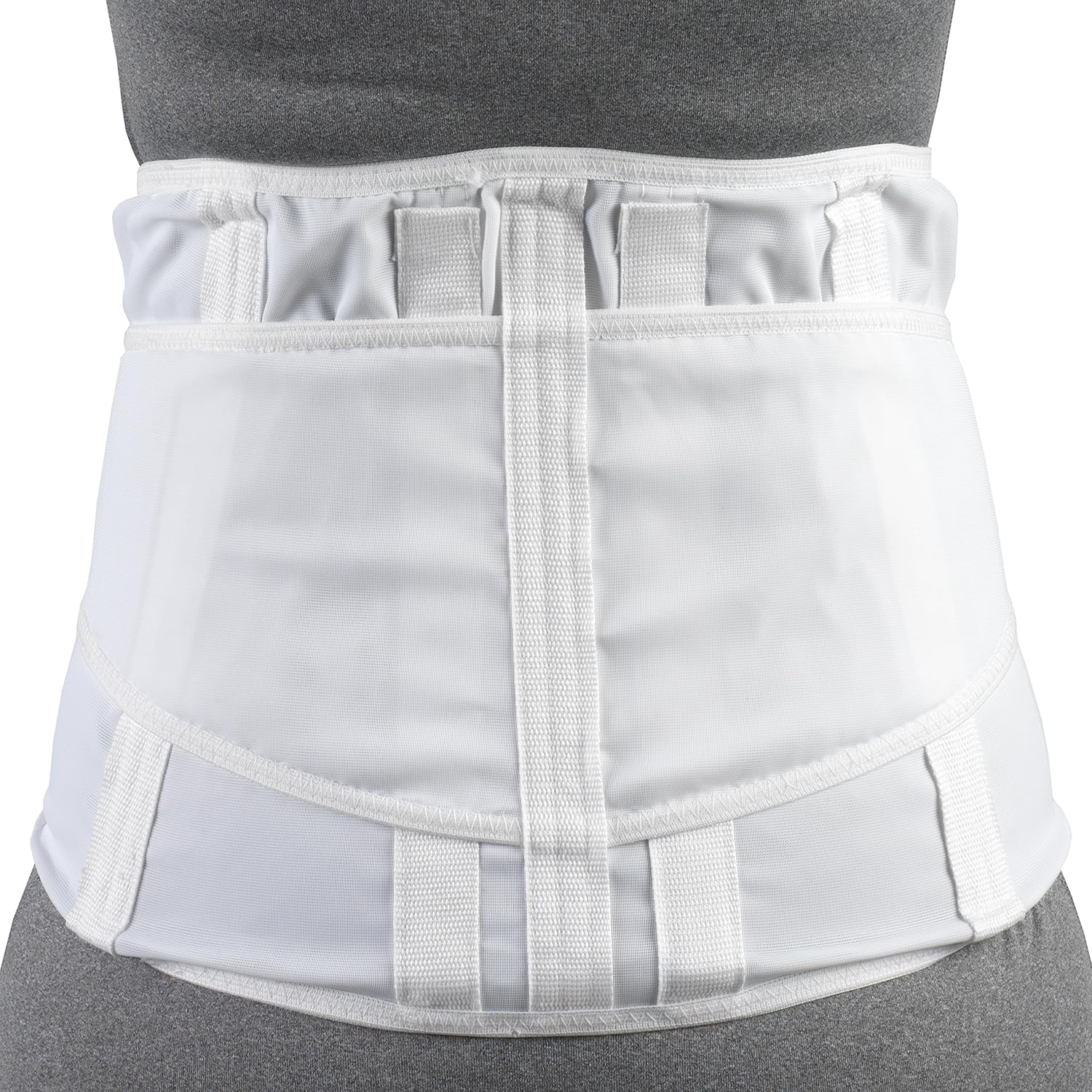 OTC Lower Back Metal Stay Insert Strong Mesh Elastic Universal Lumbo-Sacral Support, White, Universal