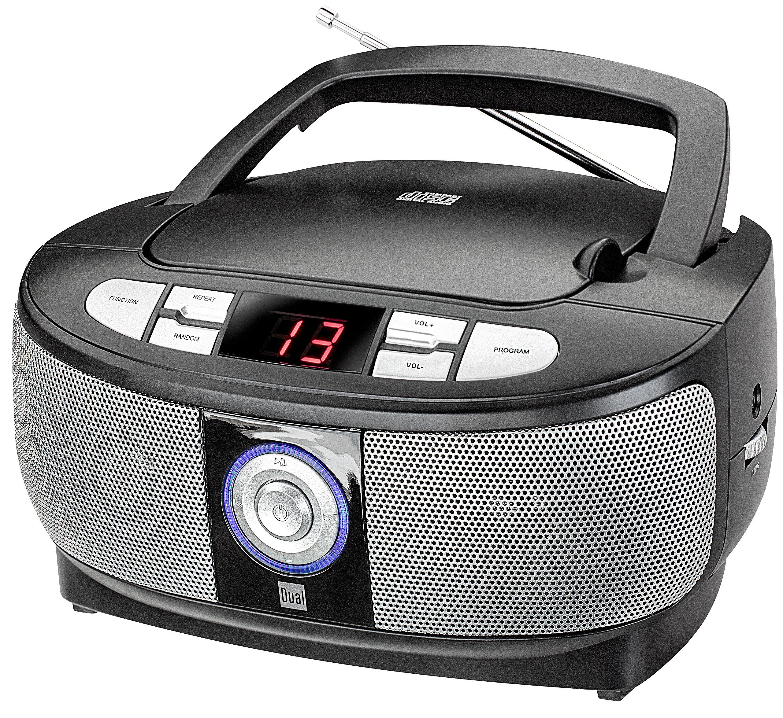 Dual P 49 – 1 Boom Box con Reproductor de CD (Radio FM, Pantalla LED, Funcionamiento con Red o batería)
