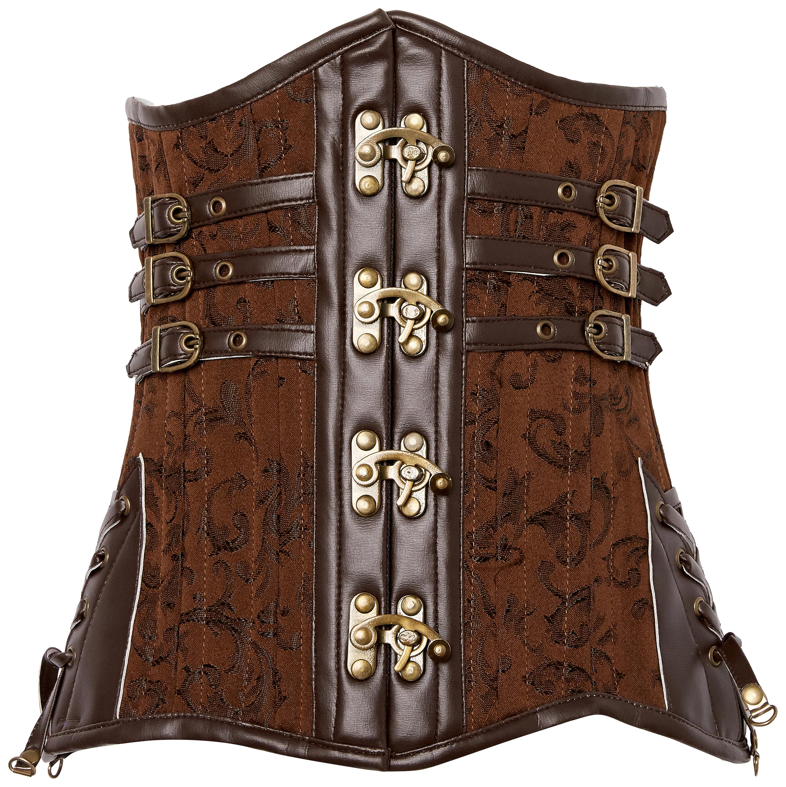 Daisy corsets womens Daisy Corsets Top Drawer Curvy Brown Steampunk Steel Double Boned Under Bust Corset