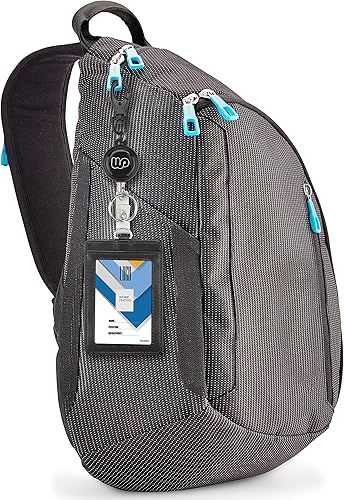 Miniatura 6 de Wisdompro, sujetador de documento de identidad de piel de PU de dos caras, riel retráctil y anillo para llave. Vertical