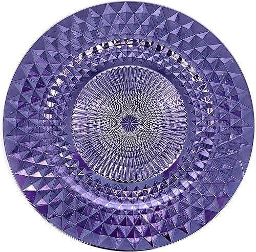 Miniatura 10 de allgala Platos de carga de oro rosa de 13 pulgadas, paquete de 6 platos de servicio de plástico de alta calidad con patrón de diamante brillante