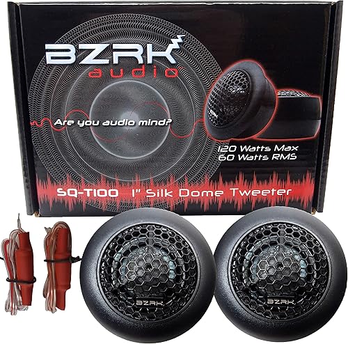 Miniatura 7 de BZRK Audio SQ-T100 - Par de tweeters de cúpula de seda de 1 pulgada para audio de automóvil, 120 vatios máximo cada uno, con bloqueadores de graves