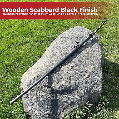 Miniatura 5 de MedievalDepot Espada gigante japonesa Nodachi de acero al carbono de 78 pulgadas, hoja de longitud completa de 57 pulgadas con vaina de madera y