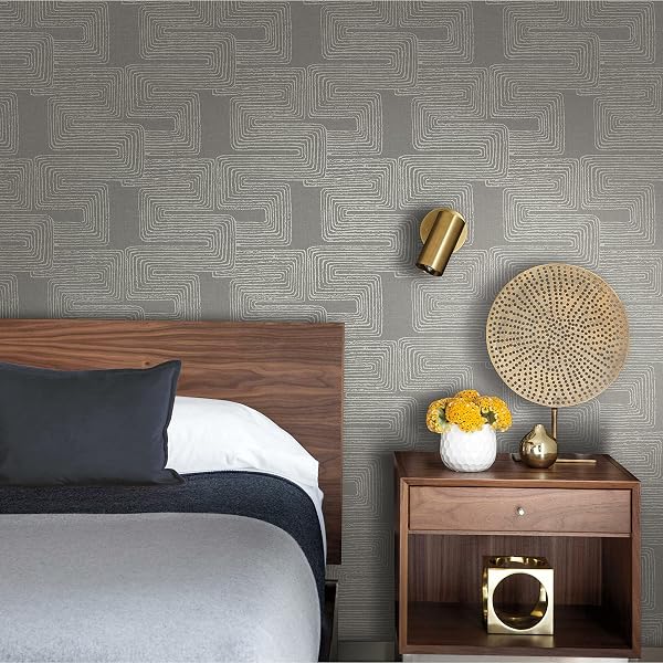 RoomMates Nikki Chu Black and Metallic Gold Zulu Signature Peel and Stick Wallpaper