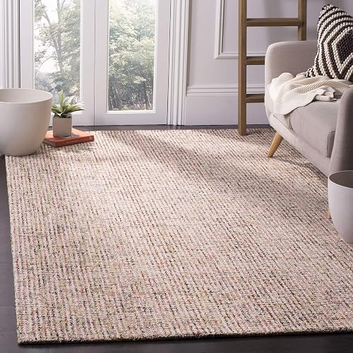 SAFAVIEH Abstract Area Rug 4x6 Wool Handmade Ivory & Beige ABT468E