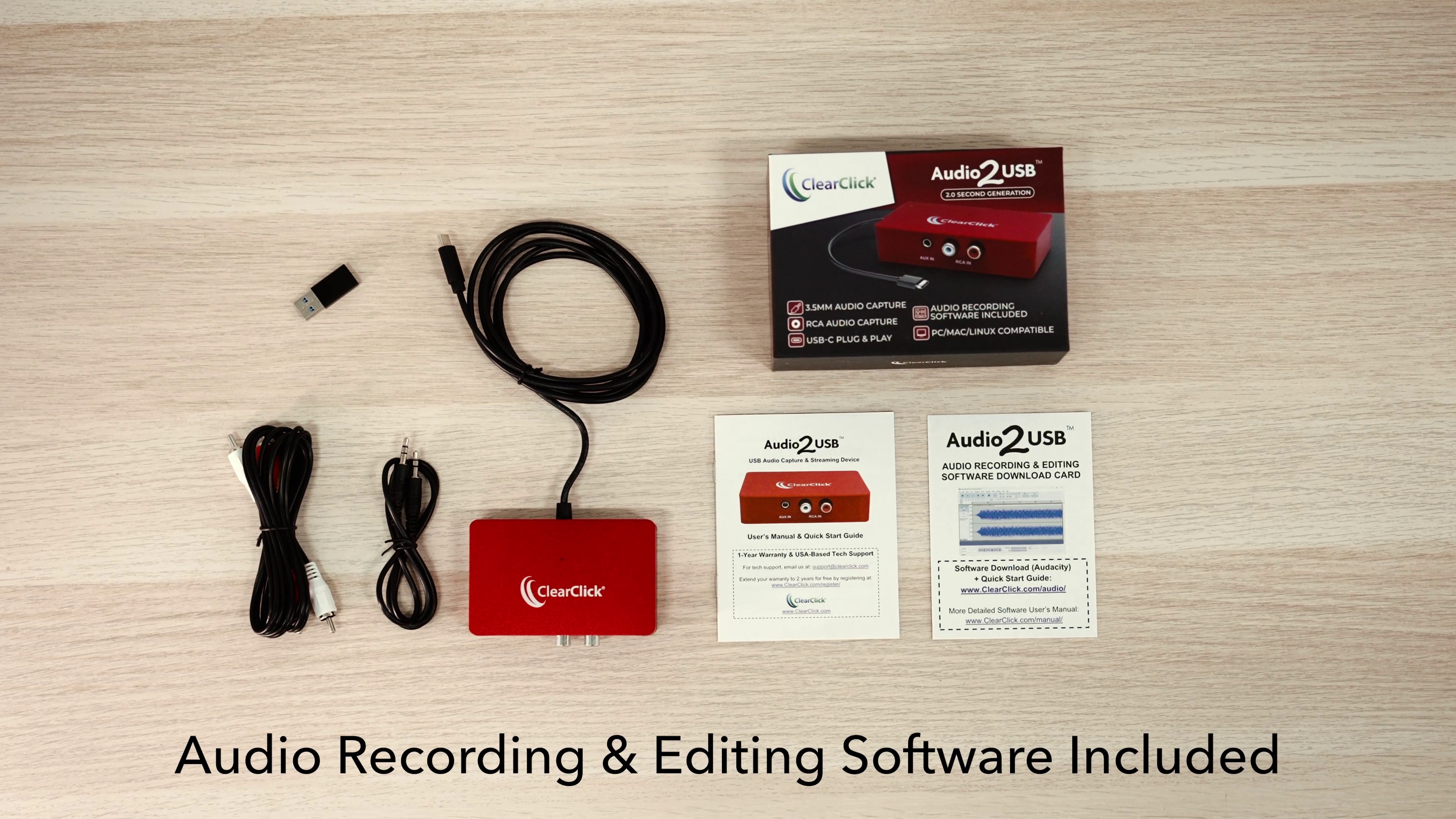 ClearClick Audio to USB 2.0 (Second Generation) - 3.5mm & RCA