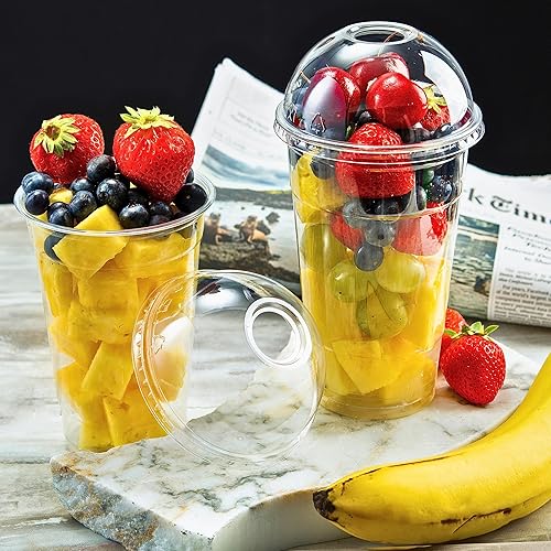 Vista 21 de Green Direct Vasos de plástico desechables transparentes de 8 onzas con tapas para café helado, té de burbujas Boba, bebidas frías y batidos