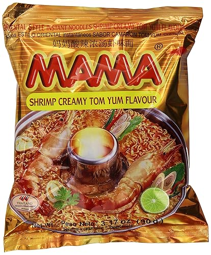 Mama Fideos instantáneos sabor cremoso Tom Yum picante 317 onzas paquete de 20