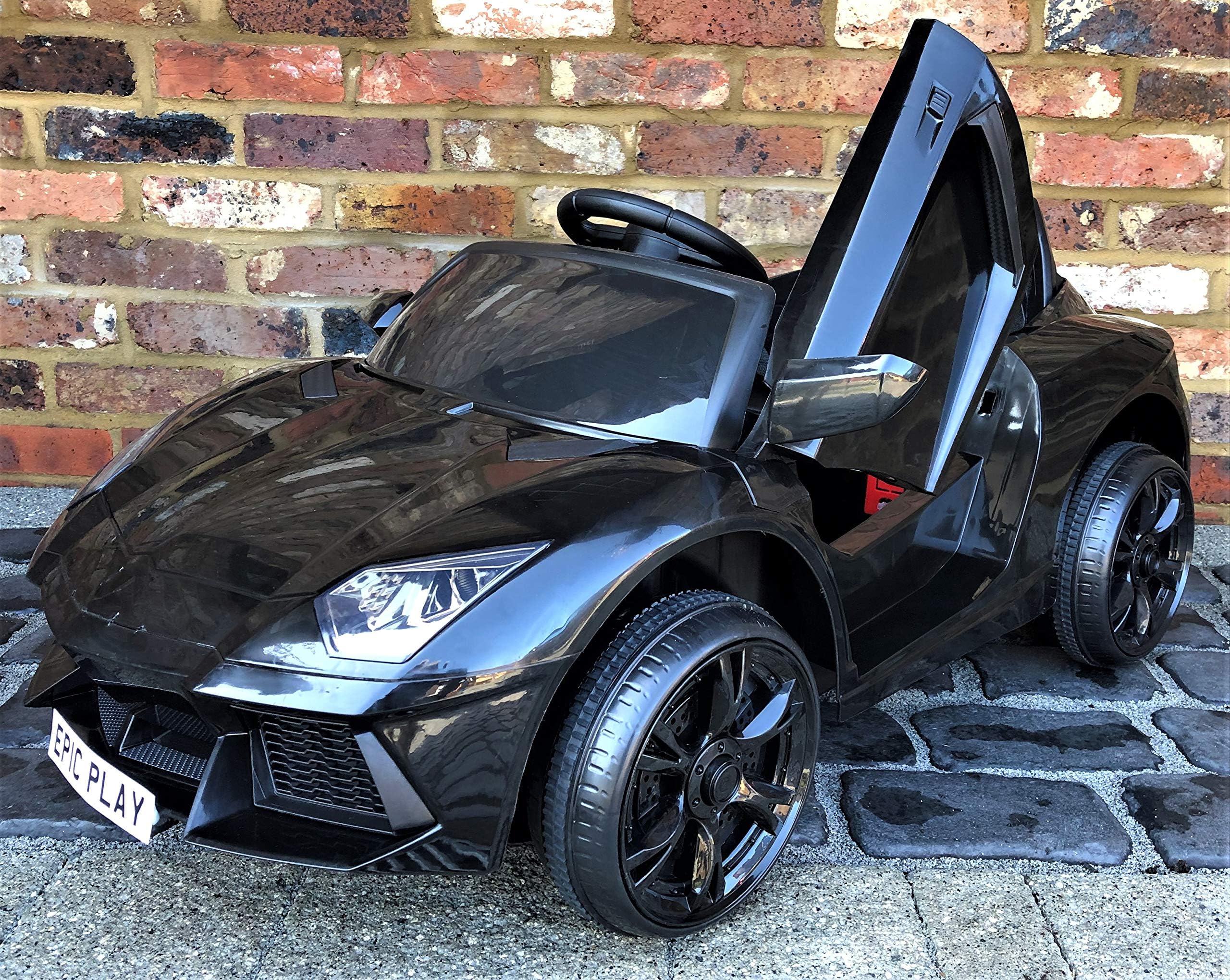 Epic Play Ltd Kids Sports Car Roadster 12V Battery Electric Ride on Car with Remote Control - Black
