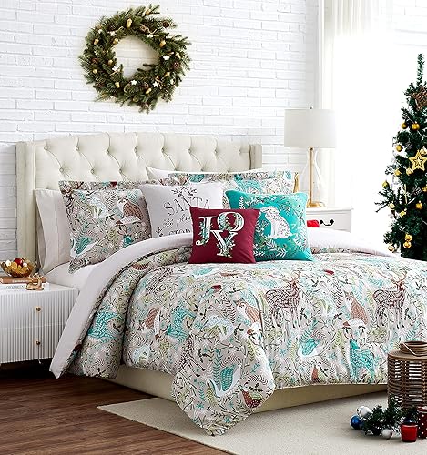 Miniatura 3 de Southshore Fine Living, Inc. Juego de ropa de cama suave de 5 piezas con almohadas y fundas de almohada, diseño de bosque navideño, tamaño