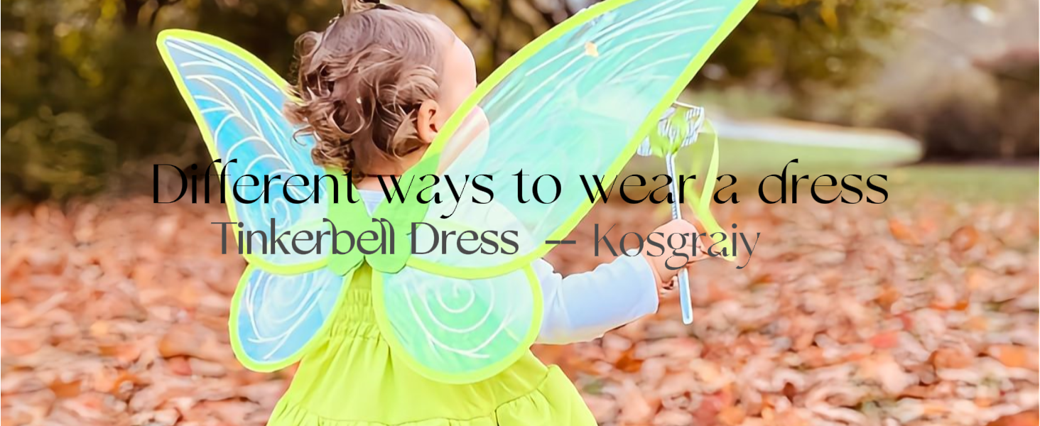 Kosgraiy Tinkerbell Costume for Girls Princess Fairy Dress,90