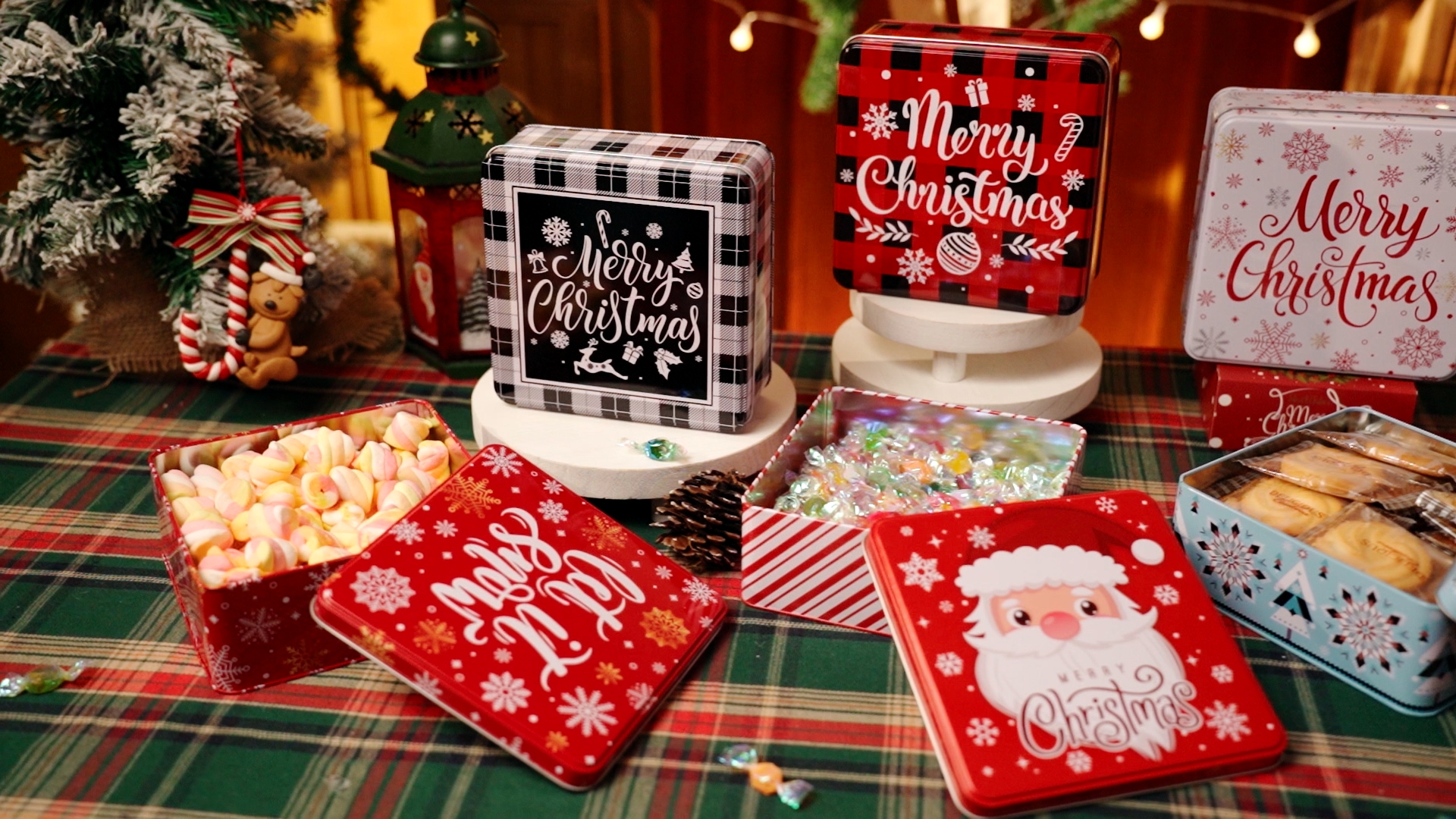 Amazon.com: Tandefio 6 Pcs Christmas Cookie Tins with Lids, 6.3