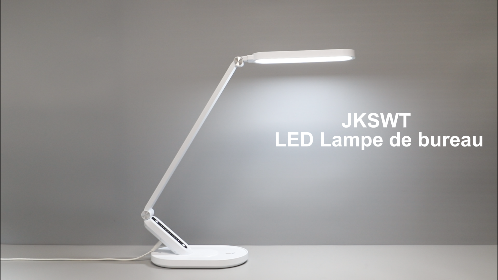 Lampe de bureau LED avec chargeur sans fil Station de charge rapide 3-en-1, lampe de bureau à