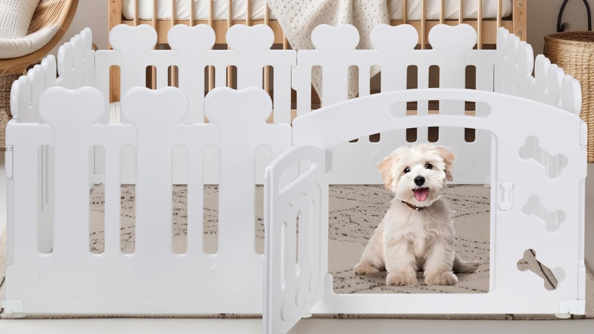 Recinto Per Cani COSTWAY 8 Pannelli 80x100cm - Interno/Esterno, Metallico, Pieghevole Per Animali - Foto 6