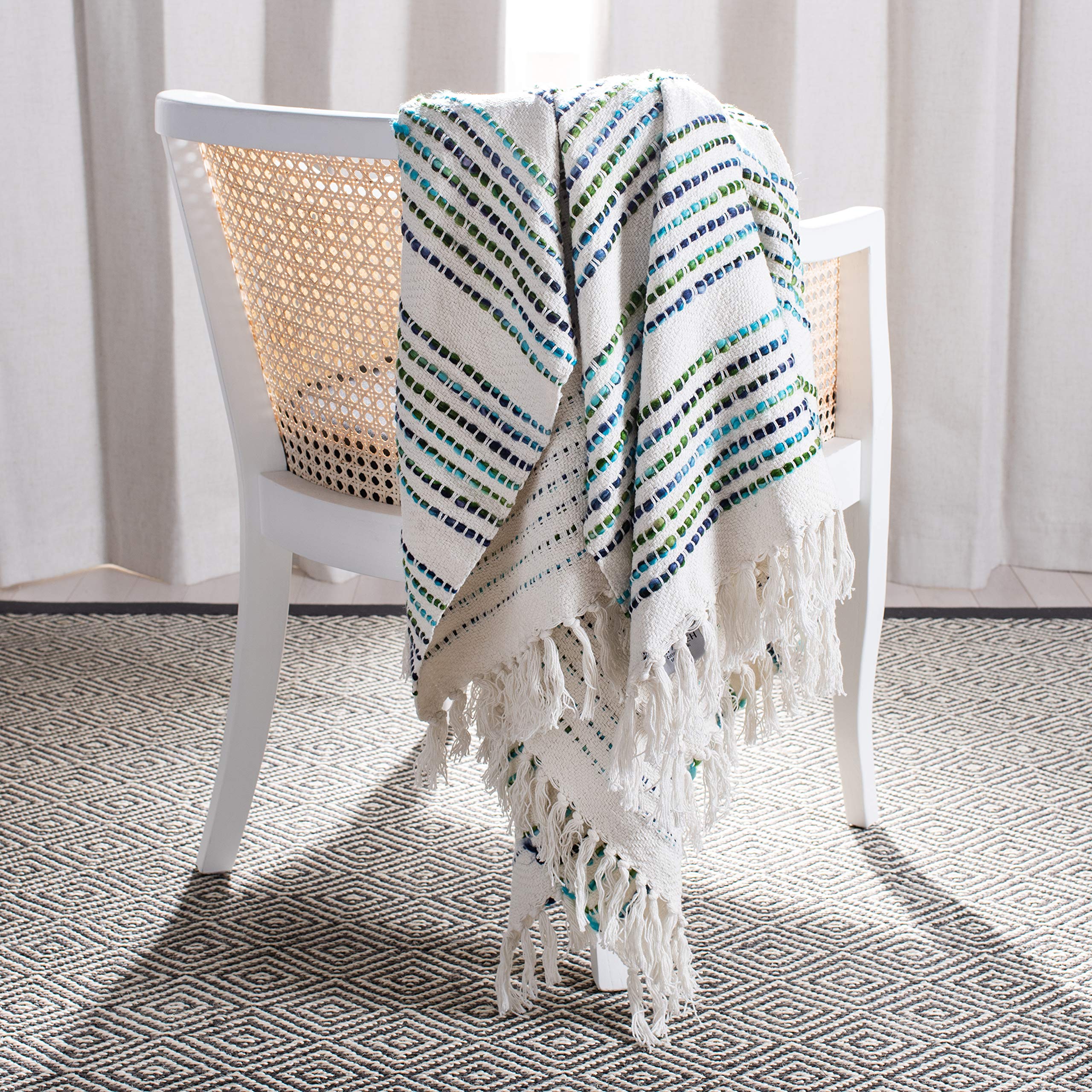 Amazon.com: SAFAVIEH Home Landra Blue and White 60 x 72-inch