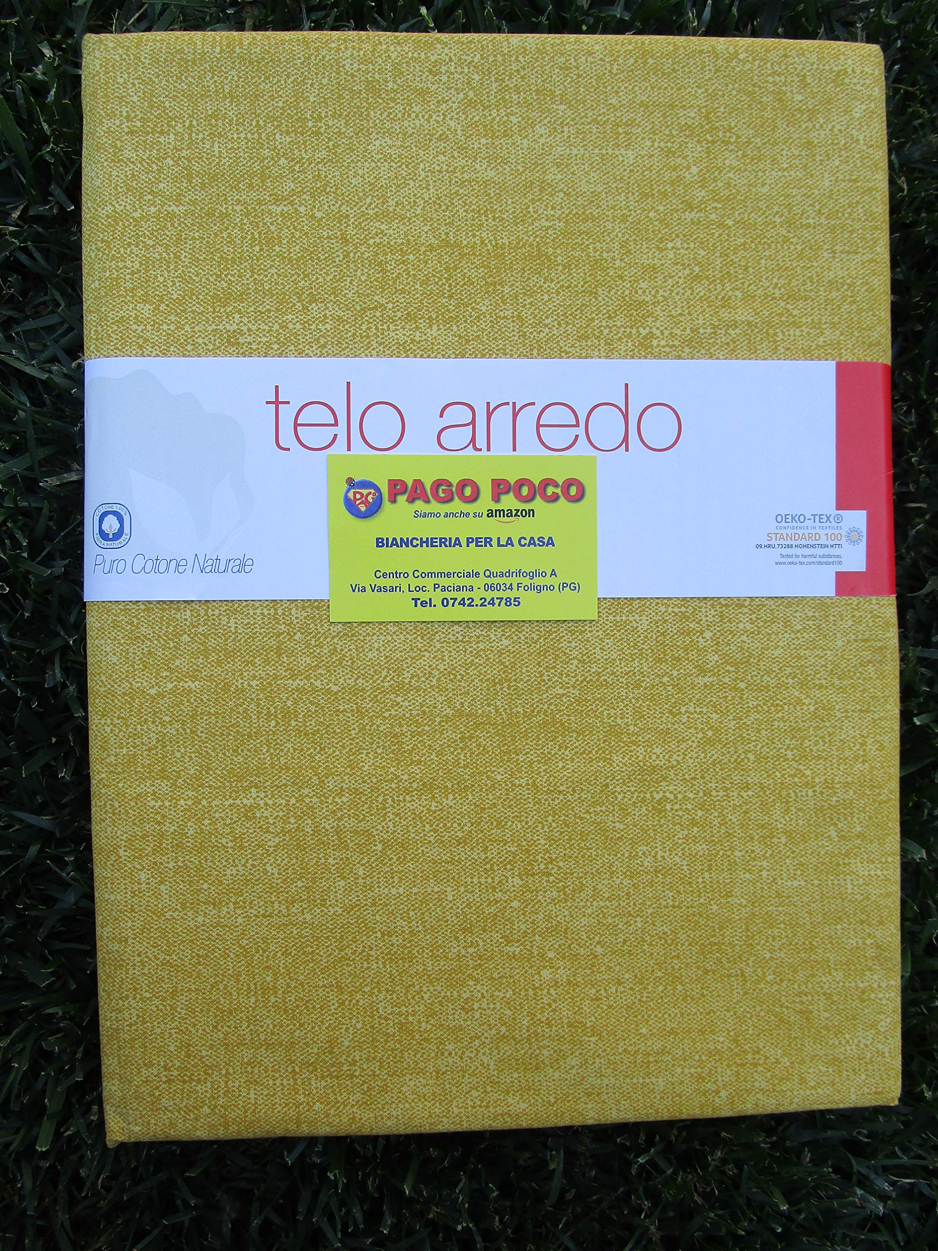 Telo Arredo Copritutto Multiuso in Tinta Unita Tutti i Colori Singolo e Matrimoniale 100% Cotone !!!! (Giallo, Matrimoniale 260x260)